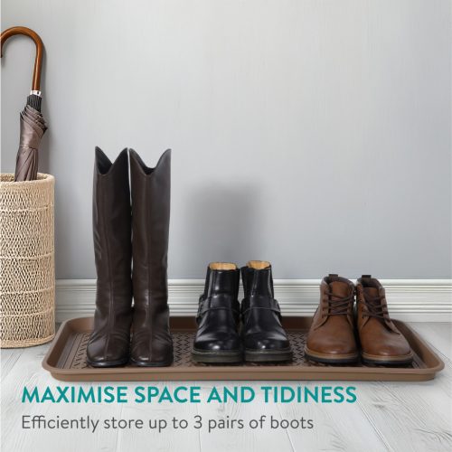 Set 3 tavite incaltaminte Navaris, 76x38.3x2.9 cm, impermeabile, PP, maro, polipropilena