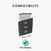 Kwmobile Kryt klíče od auta pro VW 3 tlačítka, černá/zlatá, silikon, KWM000025EN001C