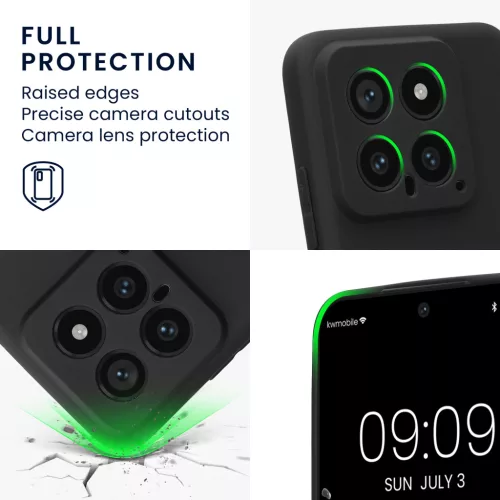 Pouzdro Kwmobile pro Xiaomi 14, černé, silikonové, KWM000020ML001C