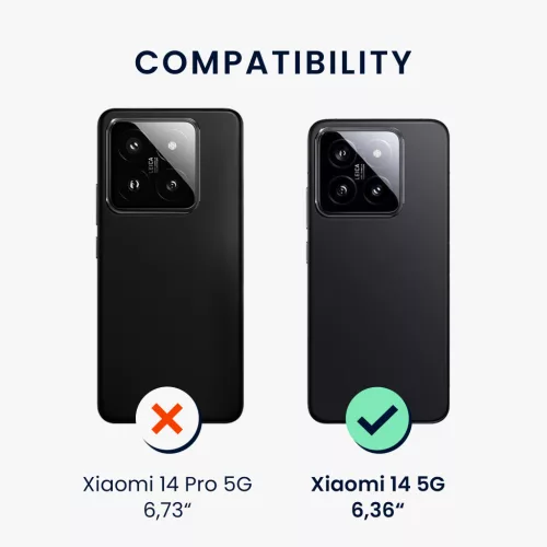 Pouzdro Kwmobile pro Xiaomi 14, černé, silikonové, KWM000020ML001C
