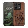 Pouzdro Kwmobile pro Xiaomi Redmi Note 13 Pro 5G, hnědé, dřevo/silikon, KWM000020MN001C
