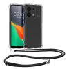 Pouzdro Kwmobile se šňůrkou na krk pro Xiaomi Redmi Note 13, průhledné/černé, silikonové, KWM000020MV001C