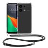 Pouzdro Kwmobile se šňůrkou na krk pro Xiaomi Redmi Note 13, průhledné/černé, silikonové, KWM000020MV001C