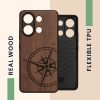 Kryt Kwmobile pro Xiaomi Redmi Note 13, hnědý, dřevo, KWM000020MZ001C