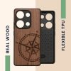 Pouzdro Kwmobile pro Xiaomi Redmi Note 13 Pro, hnědé, dřevo/silikon, KWM000020NA001C