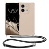 Pouzdro Kwmobile se šňůrkou pro Xiaomi Redmi Note 13, krémové, silikonové, KWM000020NC002C
