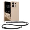 Pouzdro Kwmobile se šňůrkou na krk pro Xiaomi Redmi Note 13 Pro 5G, krémové, silikonové, KWM000020NG002C