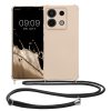 Pouzdro Kwmobile se šňůrkou na krk pro Xiaomi Redmi Note 13 Pro 5G, krémové, silikonové, KWM000020NG002C