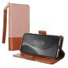 Pouzdro Kwmobile pro Google Pixel 4a, světle růžová/hnědá, textilní/silikonové, KWM000020NP001C
