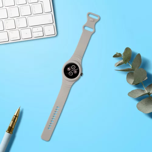 Řemínek Kwmobile pro Google Pixel Watch 2/Pixel Watch, šedý, silikon, KWM000025GT002C