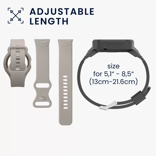 Řemínek Kwmobile pro Google Pixel Watch 2/Pixel Watch, šedý, silikon, KWM000025GT002C