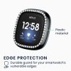 Sada 2 pouzder Kwmobile pro Fitbit Versa 3/Sense, černá/stříbrná, plast, KWM000024ZI002C