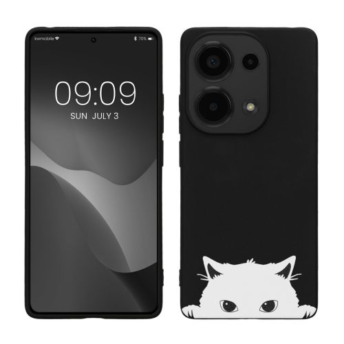 Pouzdro Kwmobile pro Xiaomi Redmi Note 13 Pro, černé/bílé, silikonové, KWM000020NT002C