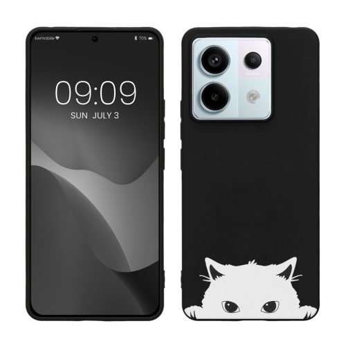 Pouzdro Kwmobile pro Xiaomi Redmi Note 13 Pro 5G, černé/bílé, silikonové, KWM000020NU002C