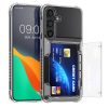Pouzdro Kwmobile s držákem na karty pro Samsung Galaxy S24 Plus, průhledné, plastové, KWM000021QQ001C