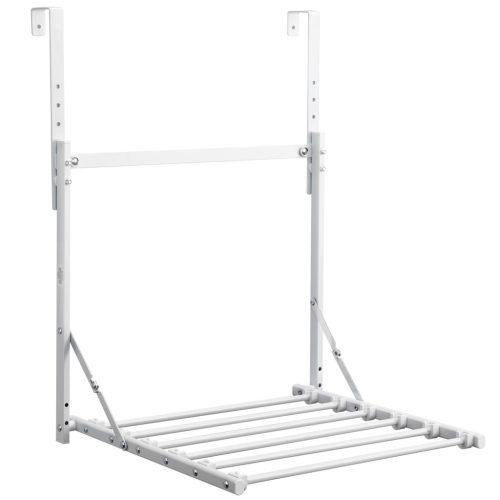 Suport uscator haine pliabil Navaris, peste usa, 1 nivel, 41x44x58.5 cm, capacitate 6 kg, negru, otel