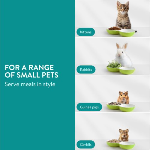 Castron dublu Navaris anti-varsare pentru animale mici, ceramica, NAV000013SF003C