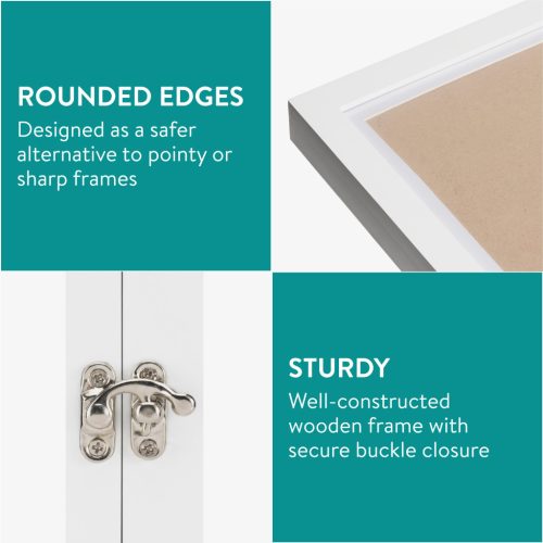 Set 2 rame foto Navaris, deschidere frontala, format A4, schimbare rapida, alb, plastic