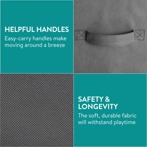 Cutie depozitare jucarii Navaris, mare cu capac si separator, 62x33x40 cm, verde, textil/plastic