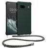 Pouzdro Kwmobile se šňůrkou na krk pro Google Pixel 7a, tmavě zelené, silikonové, KWM000019YH008C
