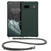 Pouzdro Kwmobile se šňůrkou na krk pro Google Pixel 7a, tmavě zelené, silikonové, KWM000019YH008C