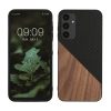 Pouzdro Kwmobile pro Samsung Galaxy A25, hnědé/černé, dřevěné/silikonové, KWM000021QX001C