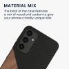 Pouzdro Kwmobile pro Samsung Galaxy A25, hnědé/černé, dřevěné/silikonové, KWM000021QX001C