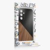 Pouzdro Kwmobile pro Samsung Galaxy A25, hnědé/černé, dřevěné/silikonové, KWM000021QX001C