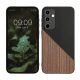 Pouzdro Kwmobile pro Samsung Galaxy A35, hnědé/černé, dřevěné/silikonové, KWM000021QY001C