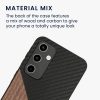 Pouzdro Kwmobile pro Samsung Galaxy A35, hnědé/černé, dřevěné/silikonové, KWM000021QY001C