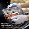 Set 2 cosuri de gratar BBQ din otel inoxidabil Navaris, 21x21 cm, NAV000038EP003C