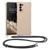 Pouzdro Kwmobile se šňůrkou pro OPPO Find X3 Lite, krémové, silikonové, KWM0000166O010C
