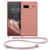 Pouzdro Kwmobile se šňůrkou na krk pro Google Pixel 7a, růžové, silikonové, KWM000019YH009C