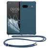 Pouzdro Kwmobile se šňůrkou na krk pro Google Pixel 7a, tmavě modré, silikonové, KWM000019YH010C