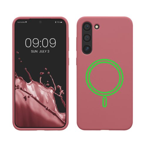 Pouzdro Kwmobile pro Samsung Galaxy S23 Plus, tmavě růžové, silikonové, KWM000021RF002C