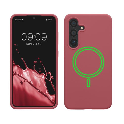 Pouzdro Kwmobile pro Samsung Galaxy S24, tmavě růžové, silikonové, KWM000021RH002C