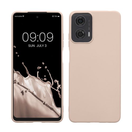 Pouzdro Kwmobile pro Motorola Moto G24/Moto E14/Moto G04, krémové, silikonové, KWM000022RQ005C