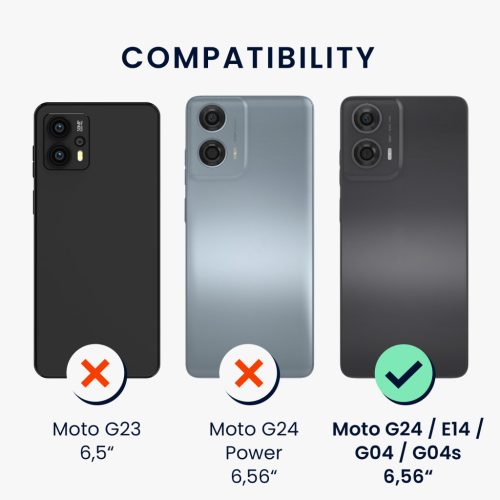 Pouzdro Kwmobile pro Motorola Moto G24/Moto E14/Moto G04, hnědé/černé, dřevo/silikon, KWM000022RR001C