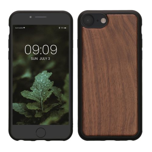 Pouzdro Kwmobile pro Apple iPhone SE (2022)/iPhone SE (2020)/iPhone 8, hnědé, dřevo/silikon, KWM000022RU001C