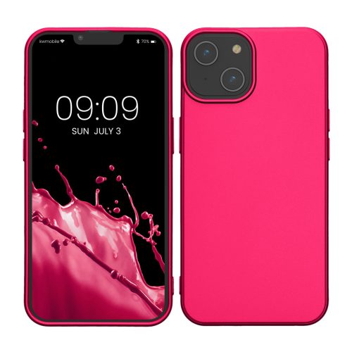 Pouzdro Kwmobile pro Apple iPhone 14, růžové, silikonové, KWM000022RV003C