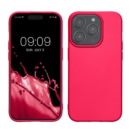 Silikonový kryt Kwmobile pro Apple iPhone 15 Pro, růžový, KWM000022RY003C