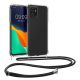Pouzdro Kwmobile se šňůrkou pro Motorola ThinkPhone, průhledné/černé, silikonové, KWM000022RZ001C