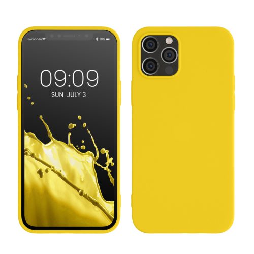 Pouzdro Kwmobile pro Apple iPhone 12/iPhone 12 Pro, žluté, silikonové, KWM0000129A055C