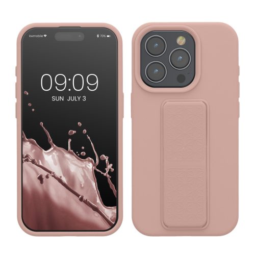 Pouzdro Kwmobile pro Apple iPhone 15 Pro, světle růžové, silikonové, KWM000020EK004C