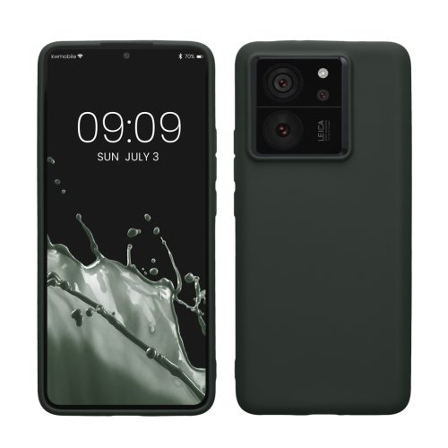 Pouzdro Kwmobile pro Xiaomi 13T/13T Pro, tmavě zelené, silikonové, KWM000020IV007C