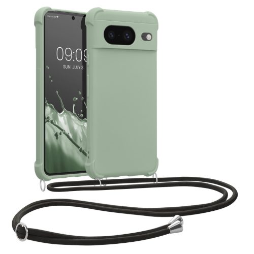 Pouzdro Kwmobile se šňůrkou na krk pro Google Pixel 8, světle zelené, silikonové, KWM0000208T005C