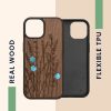 Pouzdro Kwmobile pro Apple iPhone 15, hnědé, dřevo/silikon, KWM000020EG003C