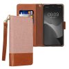 Pouzdro Kwmobile pro Samsung Galaxy A54 5G, světle růžová/hnědá, textilní/silikonové, KWM000021RZ001C