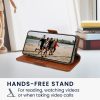Pouzdro Kwmobile pro Samsung Galaxy A54 5G, světle růžová/hnědá, textilní/silikonové, KWM000021RZ001C