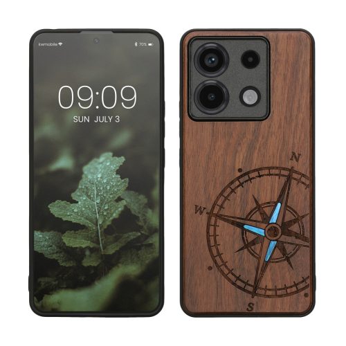 Pouzdro Kwmobile pro Xiaomi Redmi Note 13 Pro 5G, hnědé, dřevo/silikon, KWM000020MN003C